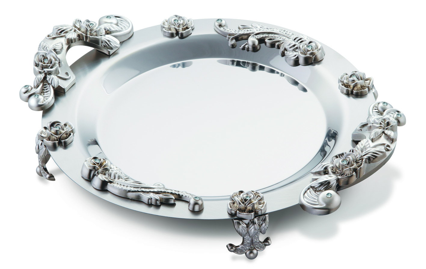 سینی گرد گلستان نقره ای