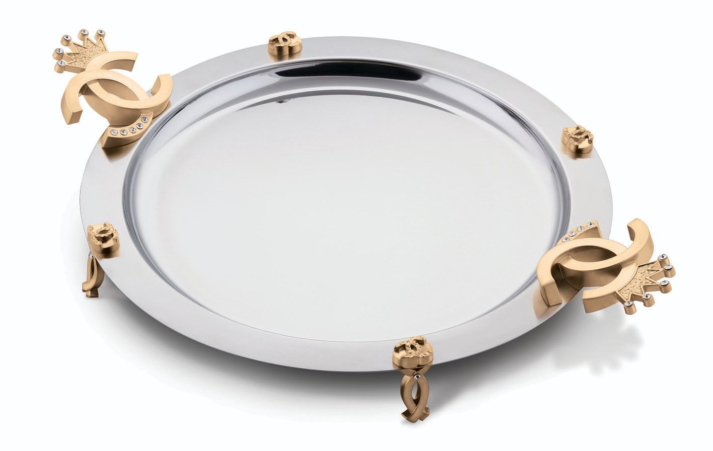 سینی گرد شنل دسته طلا