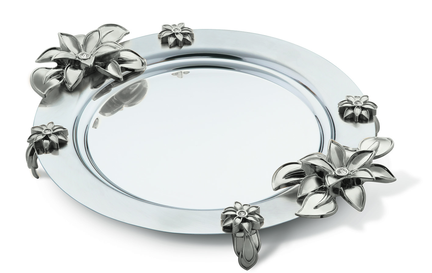 سینی  گرد لیلیوم نقره ای