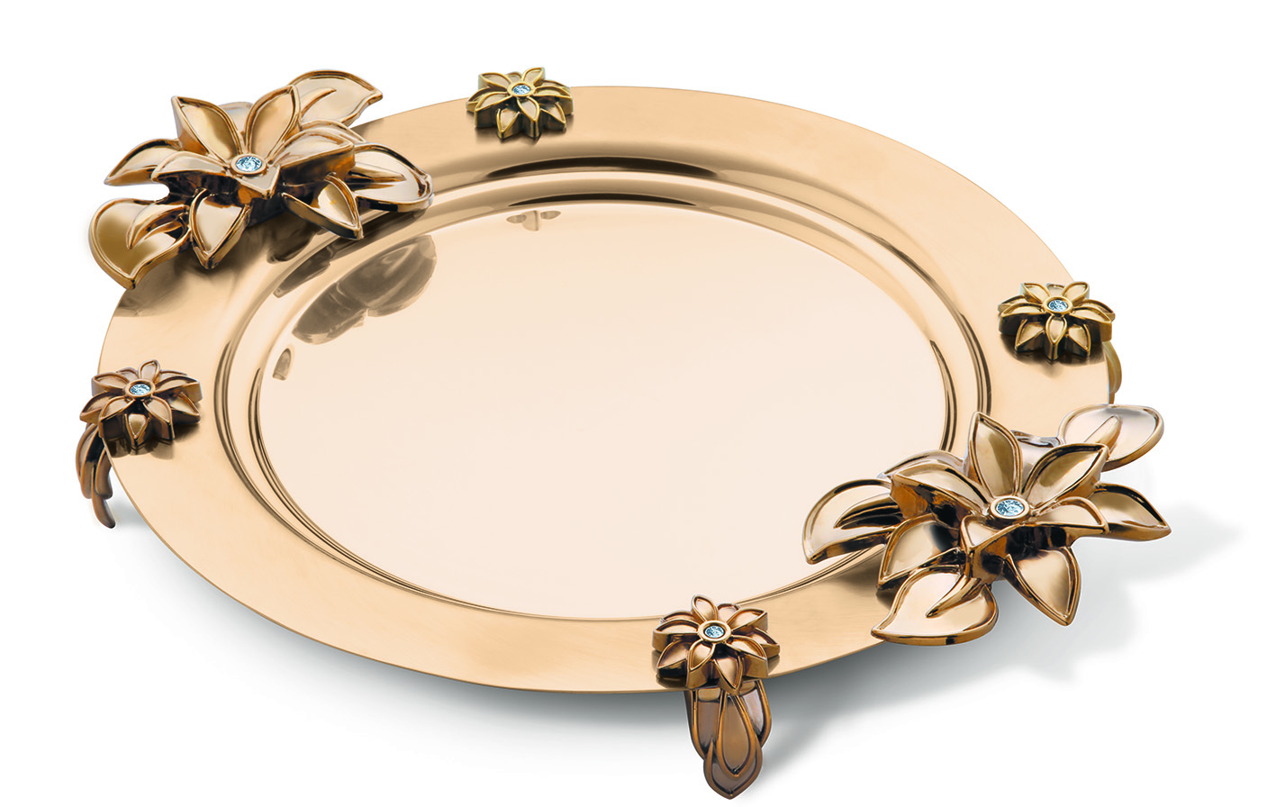 سینی گرد لیلیوم کامل طلا