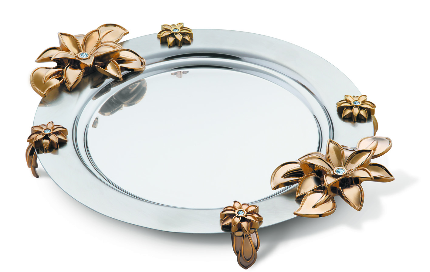 سینی گرد لیلیوم دسته طلایی